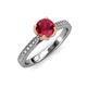 4 - Aziel Desire Ruby and Diamond Solitaire Plus Engagement Ring 