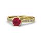 1 - Aziel Desire Ruby and Diamond Solitaire Plus Engagement Ring 