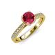 4 - Aziel Desire Ruby and Diamond Solitaire Plus Engagement Ring 