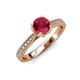 4 - Aziel Desire Ruby and Diamond Solitaire Plus Engagement Ring 