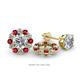 1 - Serena 2.00 mm Round Ruby and Diamond Jacket Earrings 