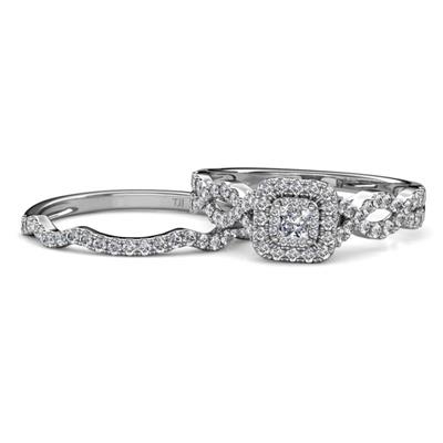 Eyana Prima Diamond Double Halo Bridal Set Ring