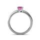 4 - Maren Classic 5.5 mm Princess Cut Lab Created Pink Sapphire Solitaire Engagement Ring 