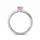 4 - Janina Classic Princess Cut Lab Created Pink Sapphire Solitaire Engagement Ring 