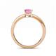 4 - Janina Classic Princess Cut Lab Created Pink Sapphire Solitaire Engagement Ring 