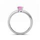 4 - Niah Classic 5.50 mm Princess Cut Created Pink Sapphire Solitaire Engagement Ring 