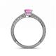 4 - Florian Classic 5.5 mm Princess Cut Lab Created Pink Sapphire Solitaire Engagement Ring 