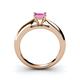 5 - Akila Princess Cut Lab Created Pink Sapphire Solitaire Engagement Ring 