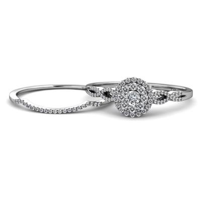 Iliana Prima Diamond Halo Bridal Set Ring