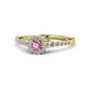 1 - Florence Prima Pink Sapphire and Diamond Halo Engagement Ring 