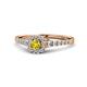 1 - Florence Prima Yellow and White Diamond Halo Engagement Ring 