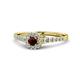 1 - Florence Prima Red Garnet and Diamond Halo Engagement Ring 