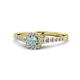 1 - Florence Prima Aquamarine and Diamond Halo Engagement Ring 