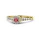 1 - Florence Prima Rhodolite Garnet and Diamond Halo Engagement Ring 