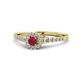 1 - Florence Prima Ruby and Diamond Halo Engagement Ring 