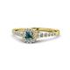 1 - Florence Prima Blue and White Diamond Halo Engagement Ring 