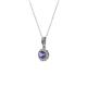 2 - Shanon Iolite and Diamond Halo Pendant 