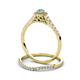 5 - Florence Prima Aquamarine and Diamond Halo Bridal Set Ring 