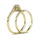6 - Florence Prima Aquamarine and Diamond Halo Bridal Set Ring 