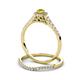 5 - Florence Prima Yellow and White Diamond Halo Bridal Set Ring 