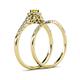 6 - Florence Prima Yellow and White Diamond Halo Bridal Set Ring 