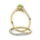5 - Florence Prima Peridot and Diamond Halo Bridal Set Ring 