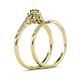 6 - Florence Prima Peridot and Diamond Halo Bridal Set Ring 