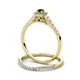 5 - Florence Prima Black and White Diamond Halo Bridal Set Ring 