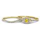 1 - Florence Prima Yellow Sapphire and Diamond Halo Bridal Set Ring 