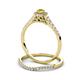5 - Florence Prima Yellow Sapphire and Diamond Halo Bridal Set Ring 