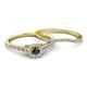 4 - Florence Prima Black and White Diamond Halo Bridal Set Ring 