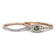 1 - Florence Prima Diamond and Lab Created Alexandrite Halo Bridal Set Ring 