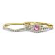 1 - Florence Prima Pink Sapphire and Diamond Halo Bridal Set Ring 