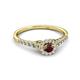 2 - Florence Prima Red Garnet and Diamond Halo Engagement Ring 