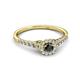 2 - Florence Prima Black and White Diamond Halo Engagement Ring 