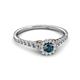 2 - Florence Prima London Blue Topaz and Diamond Halo Engagement Ring 