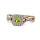 1 - Maisie Prima Peridot and Diamond Halo Engagement Ring 