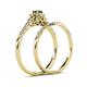 6 - Florence Prima Diamond and Lab Created Alexandrite Halo Bridal Set Ring 