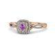 1 - Yesenia Prima Amethyst and Diamond Halo Engagement Ring 