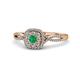 1 - Yesenia Prima Emerald and Diamond Halo Engagement Ring 