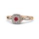 1 - Yesenia Prima Ruby and Diamond Halo Engagement Ring 