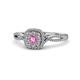 1 - Yesenia Prima Pink Sapphire and Diamond Halo Engagement Ring 