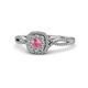 1 - Yesenia Prima Pink Tourmaline and Diamond Halo Engagement Ring 