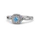 1 - Yesenia Prima Blue Topaz and Diamond Halo Engagement Ring 