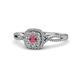 1 - Yesenia Prima Rhodolite Garnet and Diamond Halo Engagement Ring 
