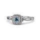 1 - Yesenia Prima Blue and White Diamond Halo Engagement Ring 