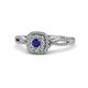 1 - Yesenia Prima Blue Sapphire and Diamond Halo Engagement Ring 