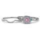 1 - Yesenia Prima Pink Sapphire and Diamond Halo Bridal Set Ring 
