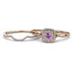 1 - Yesenia Prima Amethyst and Diamond Halo Bridal Set Ring 