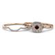 1 - Yesenia Prima Red Garnet and Diamond Halo Bridal Set Ring 